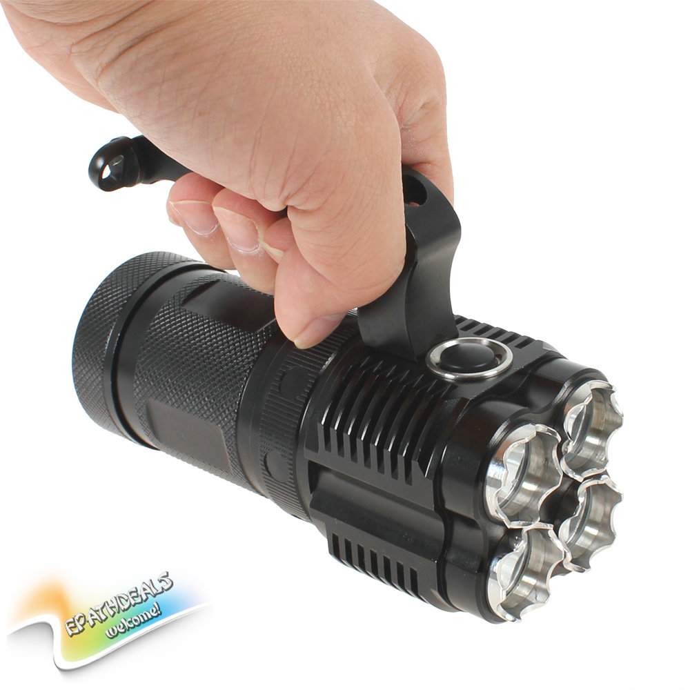 super bright 2400 lumens 4 x cree xml t6 led flashlight torch ipx-8 waterproof aluminum 18650 led flash light lamp dropship
