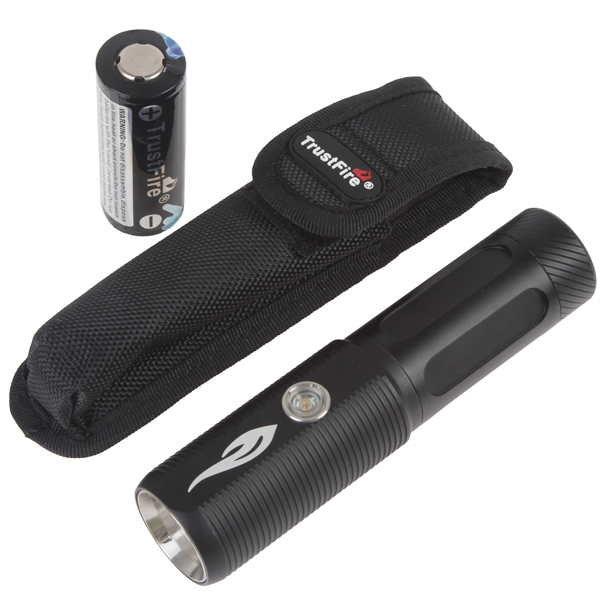 trustfire 1200lm cree xm-l2 led rechargable flashlight torch flash light support usb output as powerbank + 4000mah 26650 battery