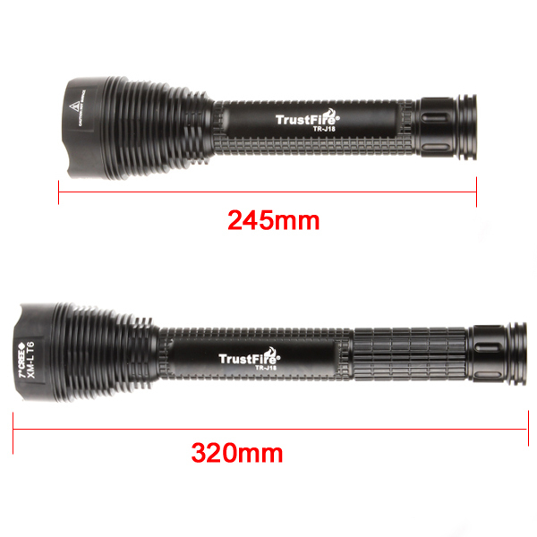 trustfire j18 8000 lumen 7 x cree xml t6 led flashlight torch 3500lm flash light + 3 x 26650 batteries + charger + holster