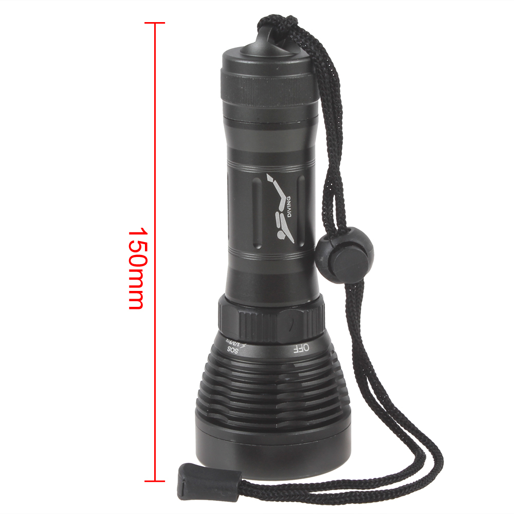 waterproof 2000lm led diving flashlight diving torch waterproof diver underwater 260ft cree xml t6 led flash light with 8 mode