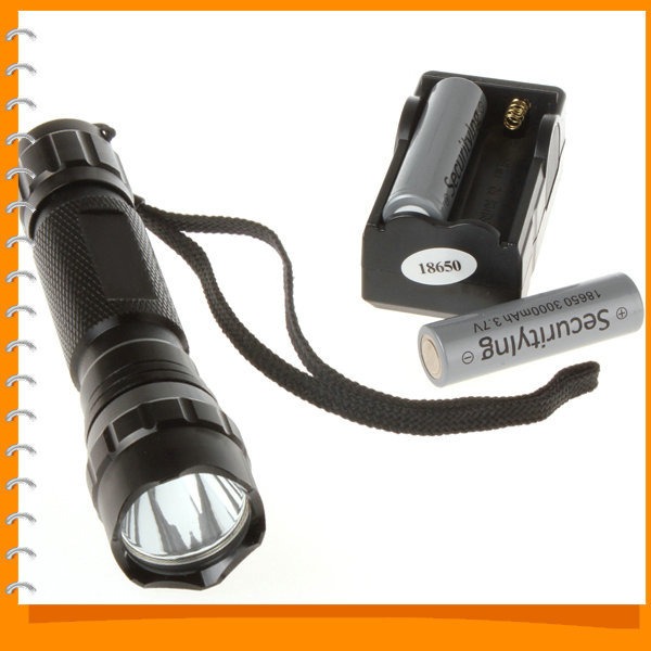 ! wf 501b 5 mode 1000 lumen cree xml t6 led flashlight torch flash light + 18650 battery + charger