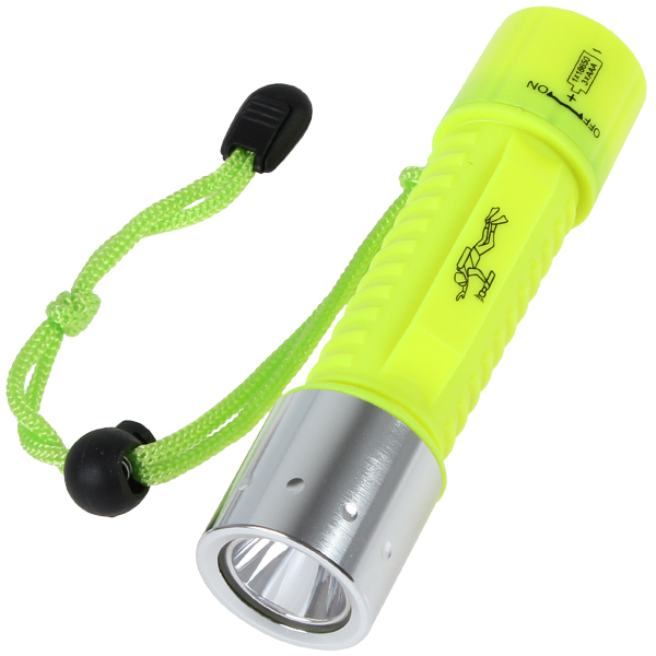 yellow 1600lm waterproof cree xml t6 led diving flashlight torch 60m underwater depth diver led flash light lamp with wristband