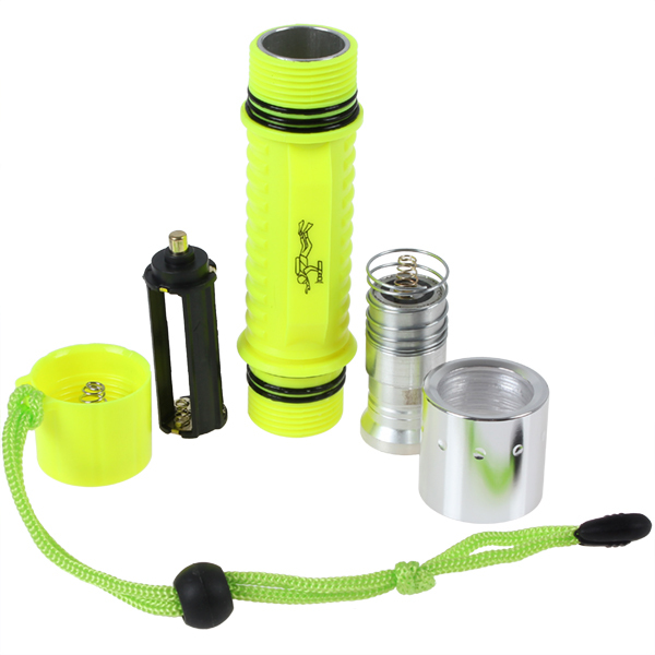 yellow 1600lm waterproof cree xml t6 led diving flashlight torch 60m underwater depth diver led flash light lamp with wristband