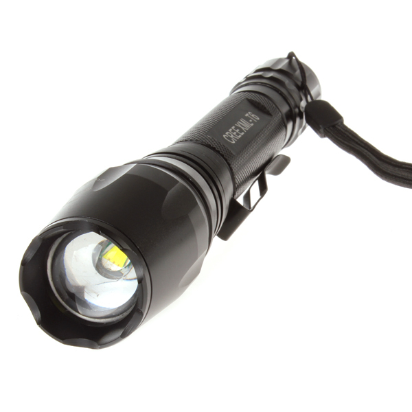 zoomable adjust focus 1600 lumens cree xml t6 led flashlight torch 18650 waterproof zoom flash light for outdoor sports