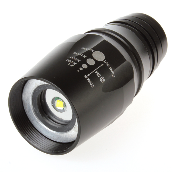 zoomable adjust focus 1600 lumens cree xml t6 led flashlight torch 18650 waterproof zoom flash light for outdoor sports