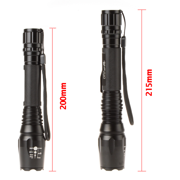 zoomable adjust focus 1600 lumens cree xml t6 led flashlight torch 18650 waterproof zoom flash light for outdoor sports
