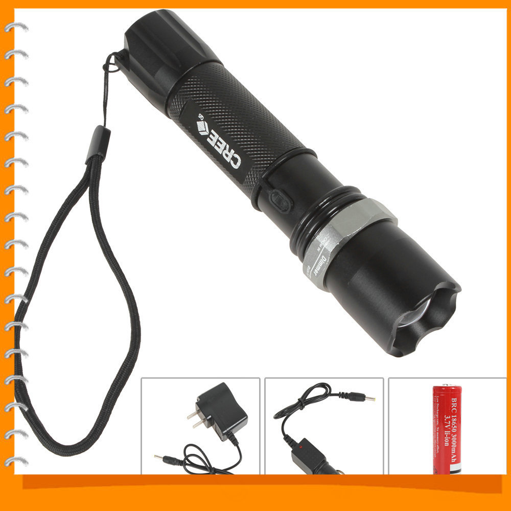zoomable rechargeable led tactical flashlight torch 1000lm zoom cree q5 led flash light + ac / car charger + 18650 battery zoomable rechargeable led tactical flashlight torch 1000lm zoom cree q5 led flash light + ac / car charger + 18650 battery