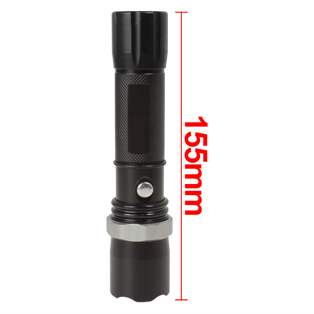 zoomable rechargeable led tactical flashlight torch 1000lm zoom cree q5 led flash light + ac / car charger + 18650 battery