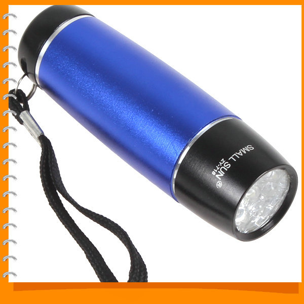 zy-718 blue 200lm led pocket flashlight waterproof cute portable mini led flash light lamp with 3w 9 led bulbs