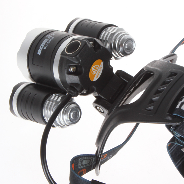 5000 lumen 3 x cree xml t6 led rechargeable headlamp headlight 4 modes led head lamp light with batteries for bicycle cycling