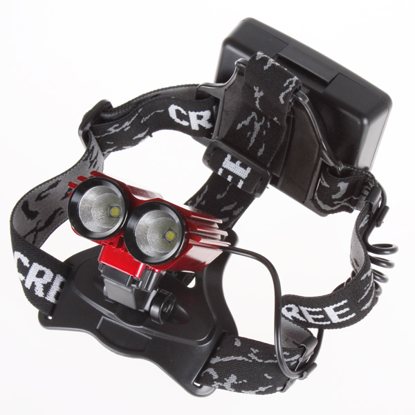 600lm 2x 3w high power cree xpe led rechargeable headlamp headlight + led bike head light bicycle lamp