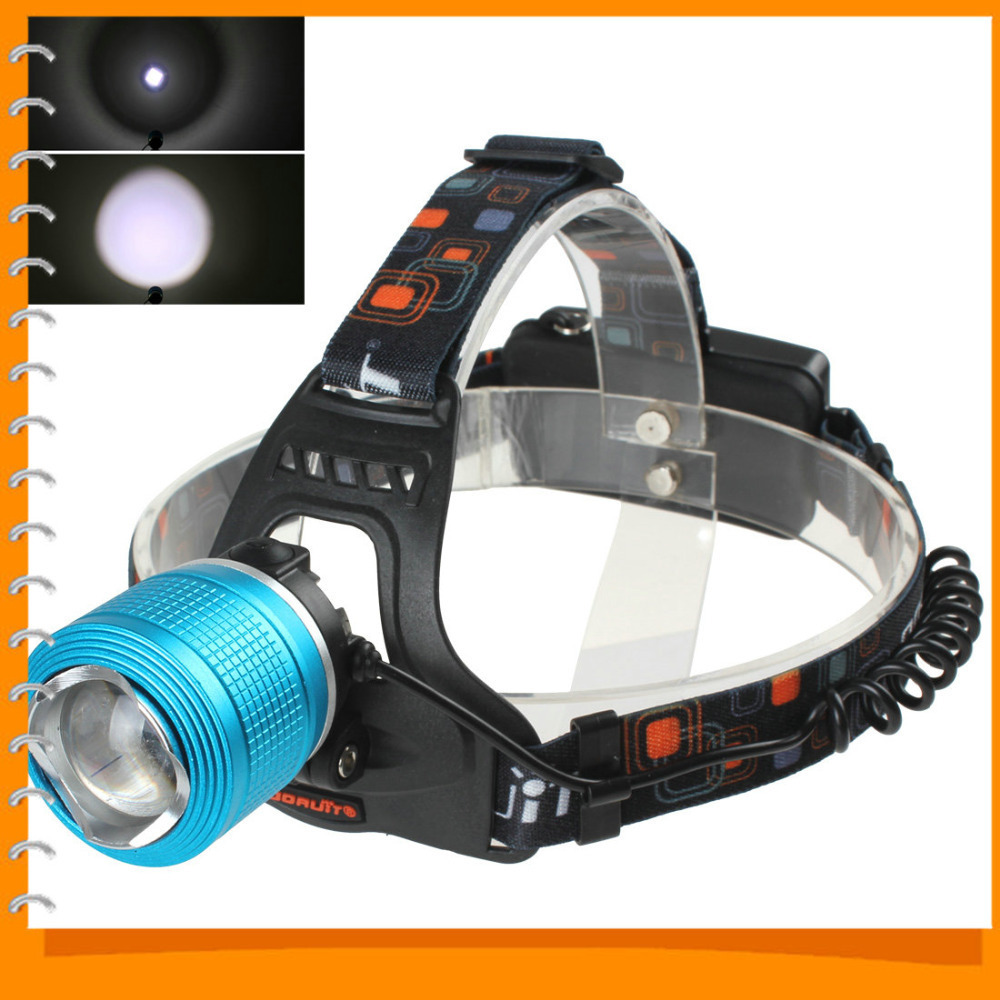 blue 1200lm cree xml t6 led zoomable headlamp headlight waterproof 3 modes zoom led head lamp light with power adapter blue 1200lm cree xml t6 led zoomable headlamp headlight waterproof 3 modes zoom led head lamp light with power adapter