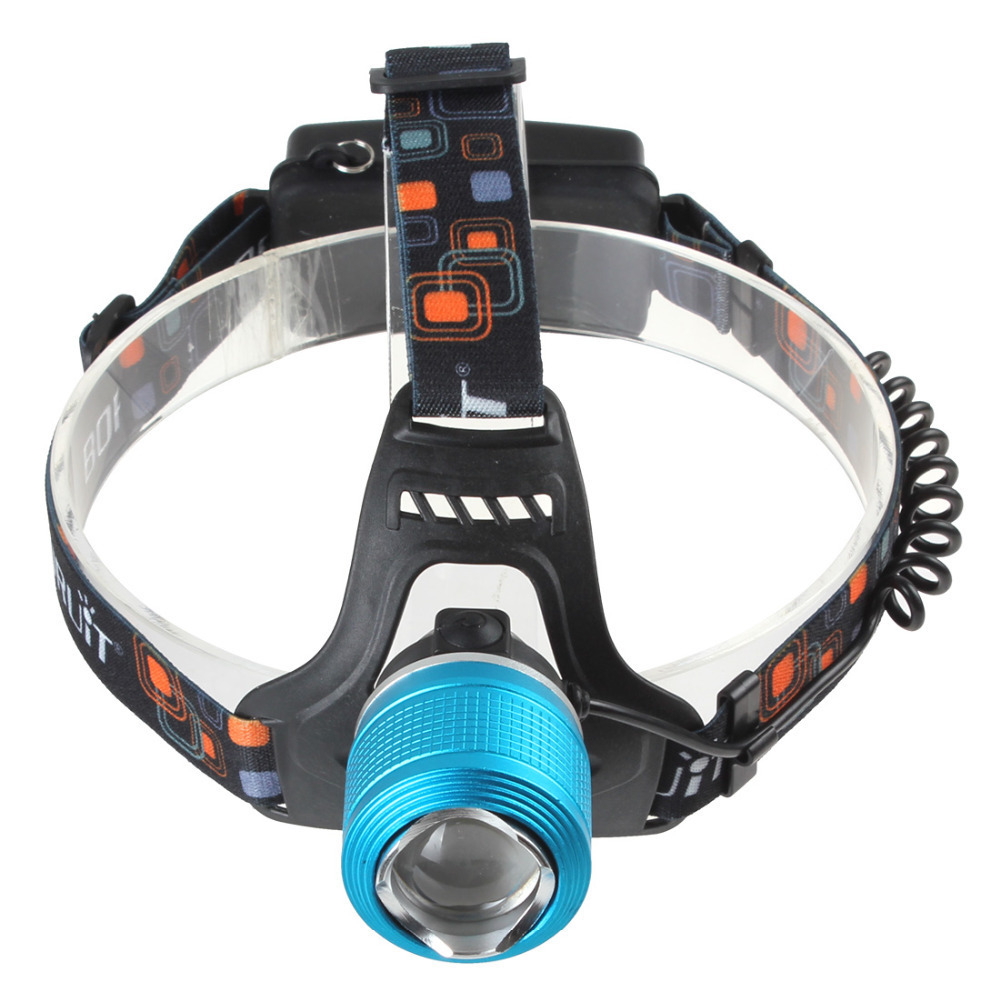 blue 1200lm cree xml t6 led zoomable headlamp headlight waterproof 3 modes zoom led head lamp light with power adapter