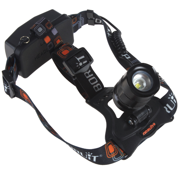 boruit rotary focusing 1200lm cree xm-l2 led headlamp headlight head light lamp support power from dc usb & charge for phone