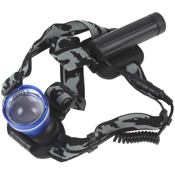 high power 800lm zoomable cree xml t6 led headlight headlamp 270 degree rotate zoom head light lamp with 3 mode (black / blue)