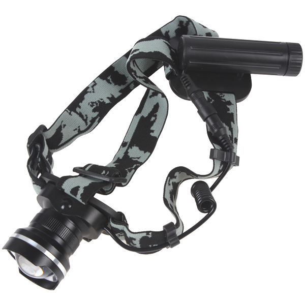 high power 800lm zoomable cree xml t6 led headlight headlamp 270 degree rotate zoom head light lamp with 3 mode (black / blue)