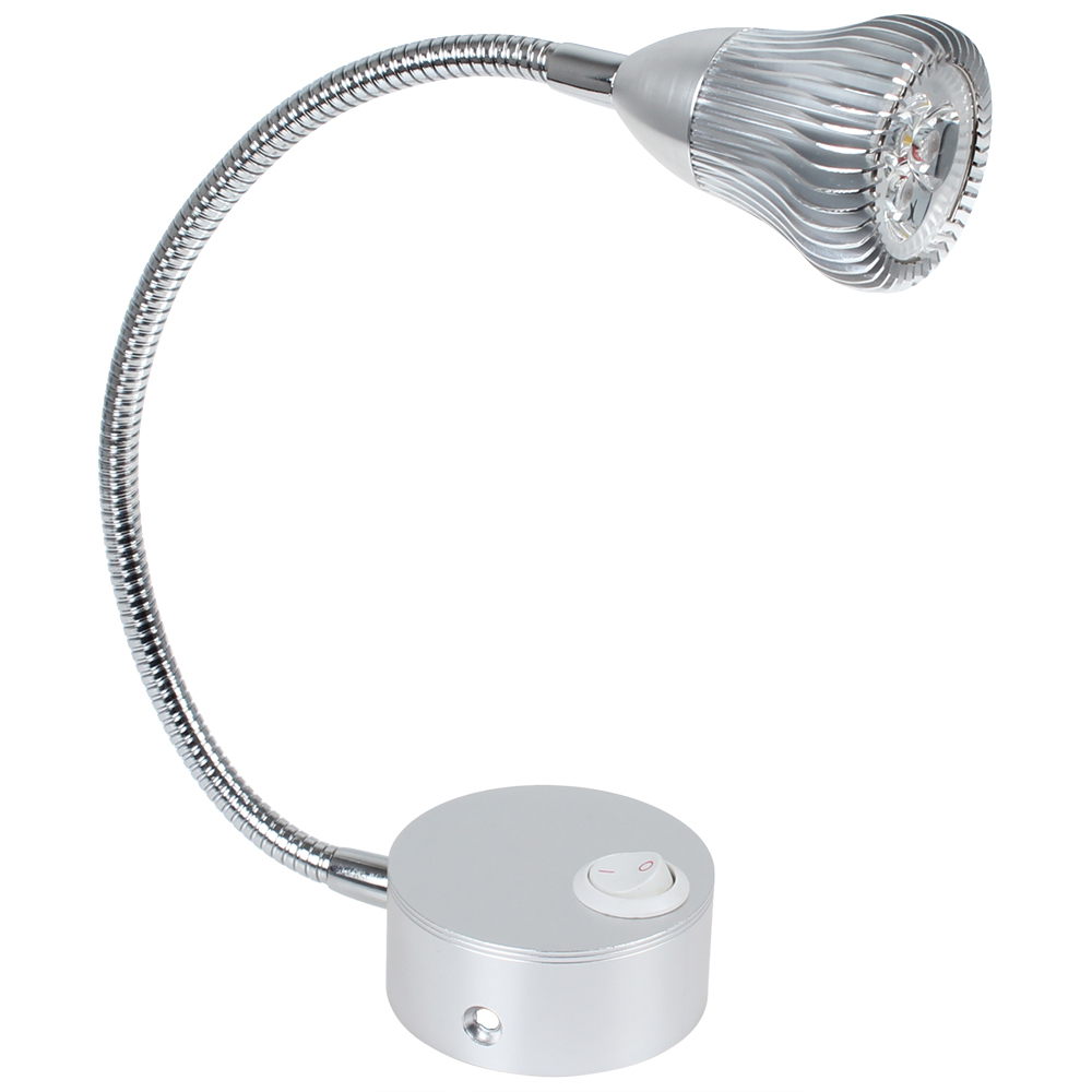 220v 3w warm white 110lm led bedside wall lamp bedroom fashion modern home flexible hose led wall light with switch