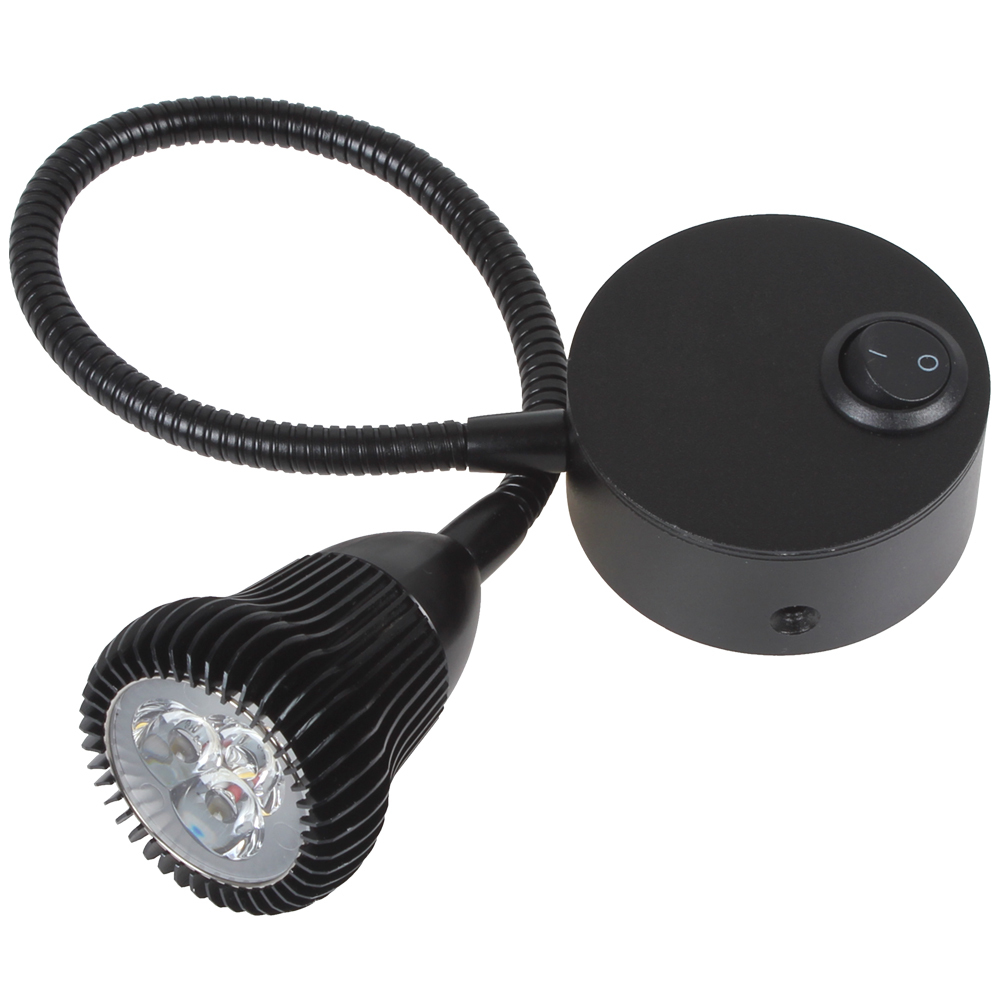220v 3w warm white 110lm led bedside wall lamp bedroom fashion modern home flexible hose led wall light with switch