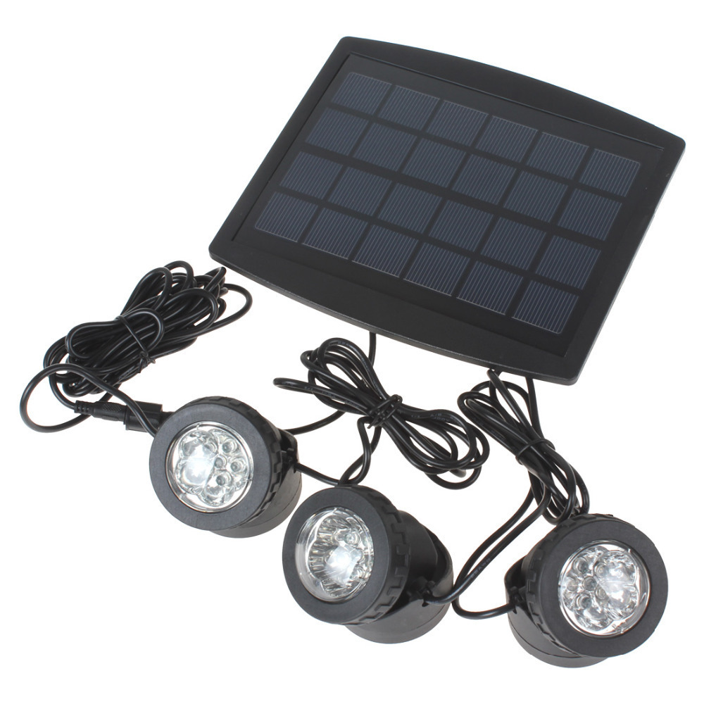 3 x 6 white leds solar powered garden light outdoor waterproof lawn pathway lamp landscape lighting + 1 x solar panel