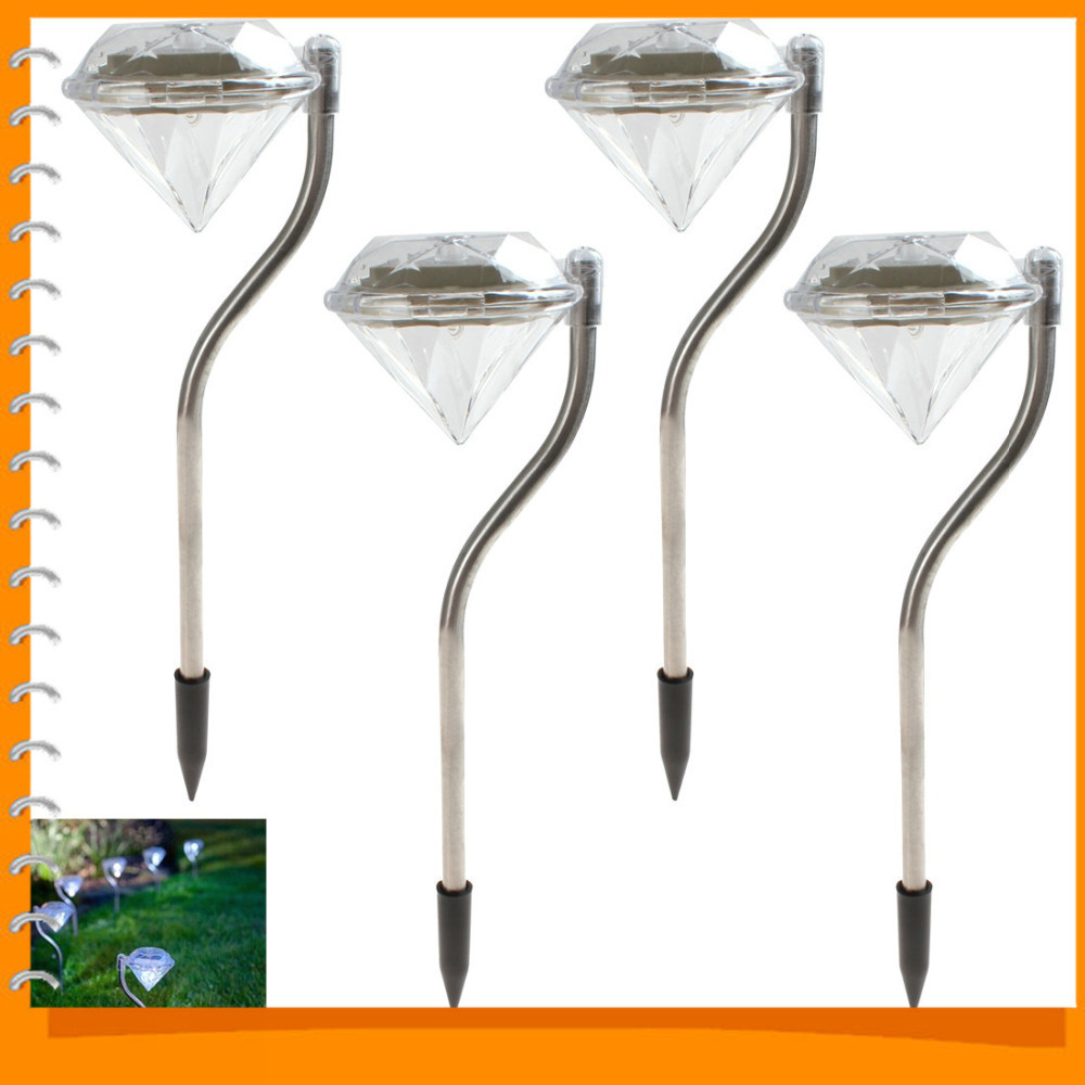 4pcs solar powered led lawn light outdoor waterproof pathway garden stake lamp diamonds landscape lighting 4pcs solar powered led lawn light outdoor waterproof pathway garden stake lamp diamonds landscape lighting