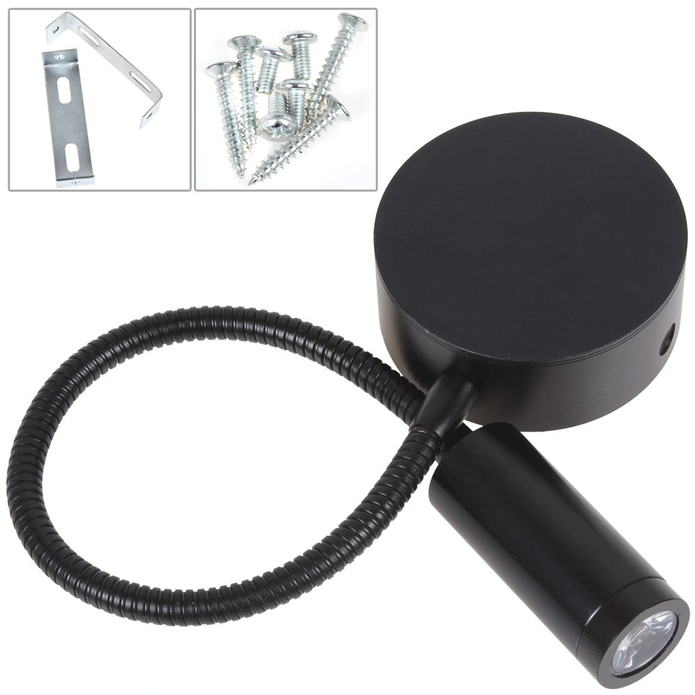 85v - 220v 3w flexible hose led bedside wall lamp bedroom 110lm warm white light fashion modern led wall light for home