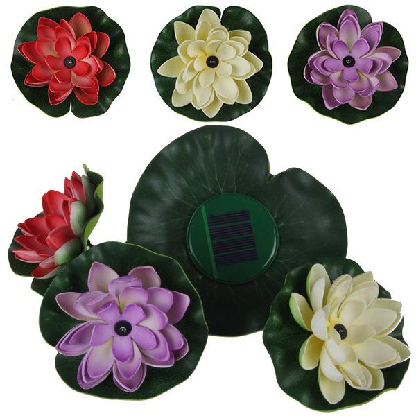 beautiful solar lotus light flower rgb led underwater light water float light for swimming pool pond lighting