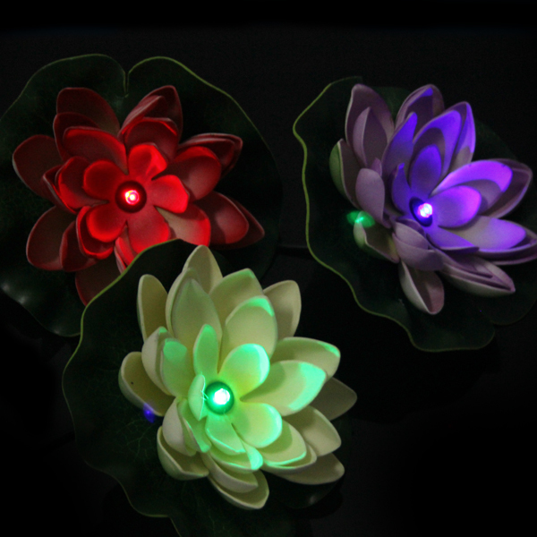 beautiful solar lotus light flower rgb led underwater light water float light for swimming pool pond lighting