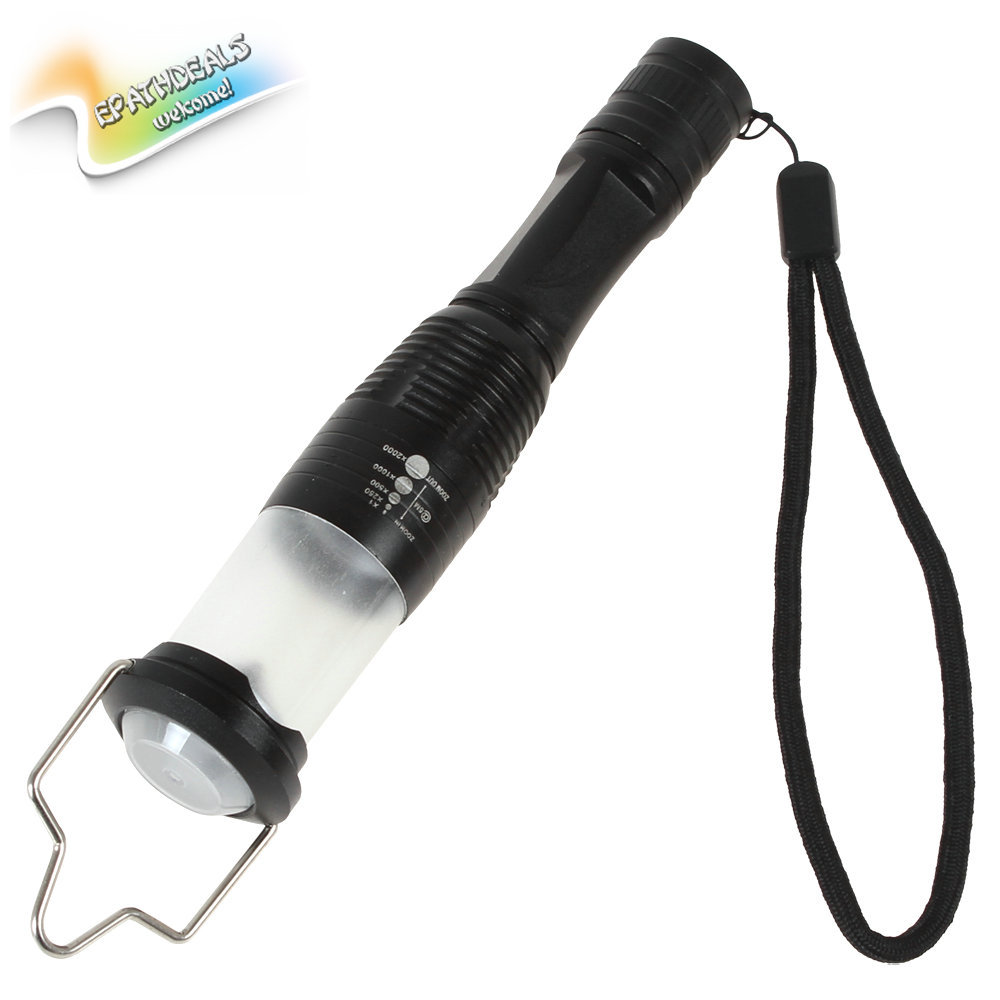 dual-use 500lm mini 3w cree xp-g r5 led flashlight torch + hanging camping flash light outdoor led tent light lantern