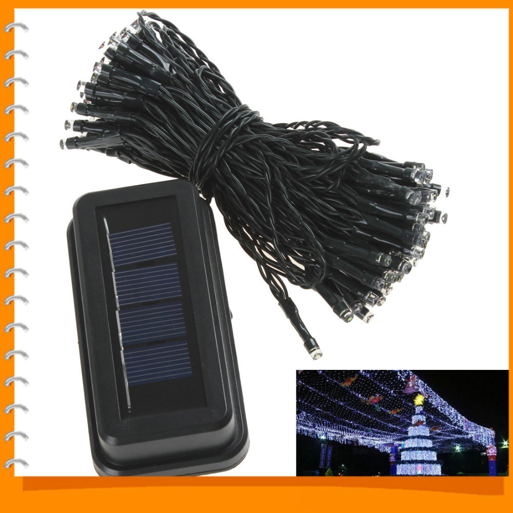 led solar string light outdoor wedding party garden christmas tree decoration fairy solar lamp blue green red yellow 100 leds