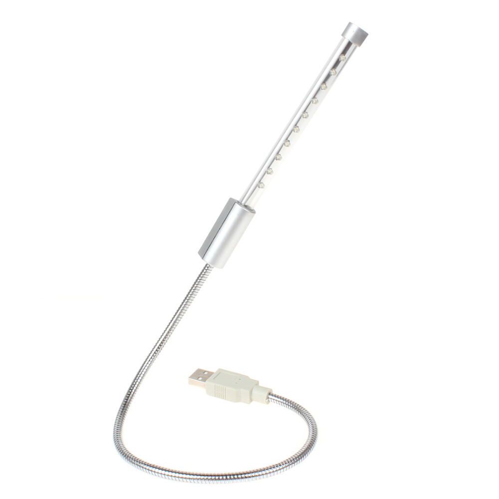 metal neck flexible 10 x leds mini usb light adjustable brightness usb lamp for pc / notebook / computer