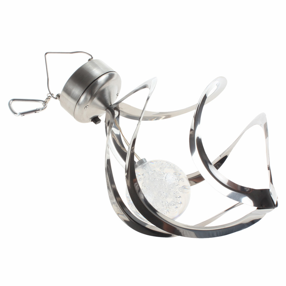outdoor solar power light color changing wind spinner led light hang spiral garden lawn solar lamp