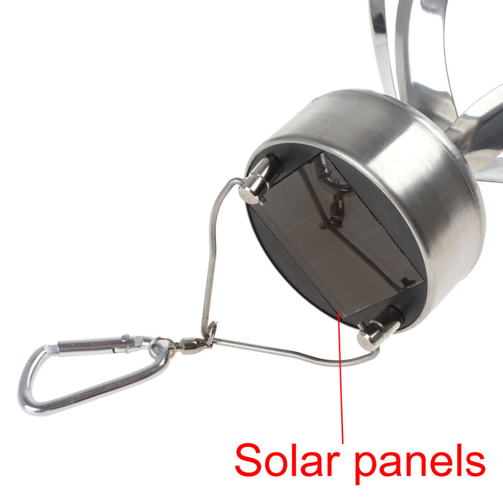 outdoor solar power light color changing wind spinner led light hang spiral garden lawn solar lamp