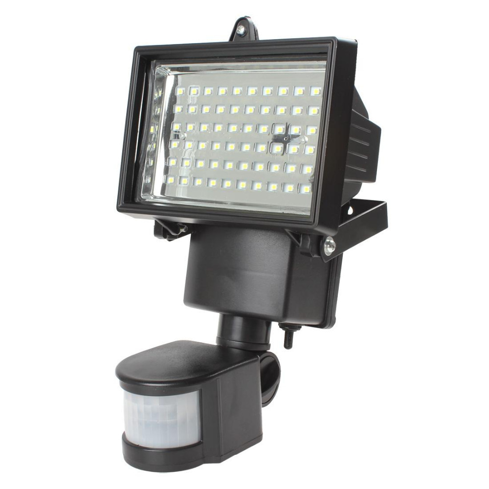 solar panel floodlights led solar flood light outdoor security pir motion sensor 60 leds garden path wall emergency lamp