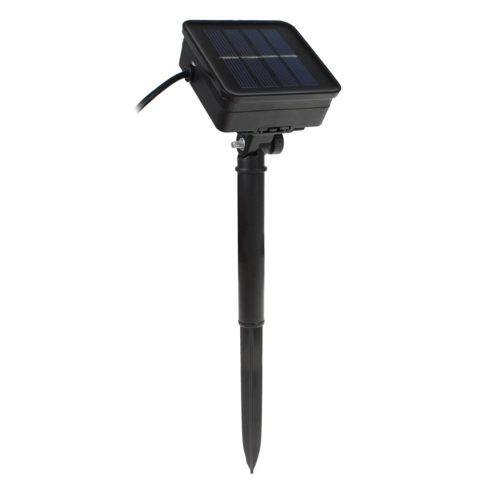 solar powered led spotlight outdoor waterproof 90 degree rotatable garden lawn pool yard light lamp + solar panel