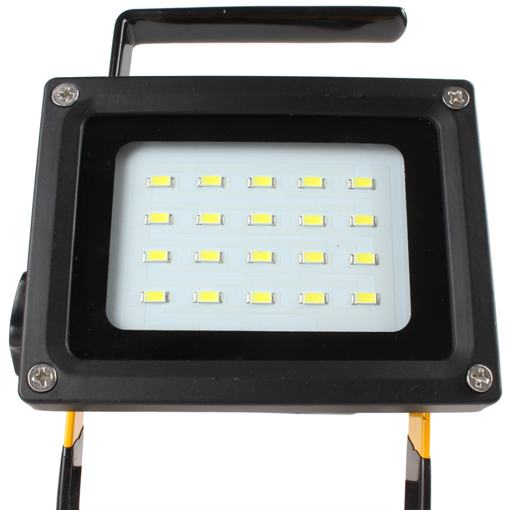 super bright 3-mode waterproof led rechargeable floodlight 20 smd leds outdoor portable flood light camping lamp + ac adapter