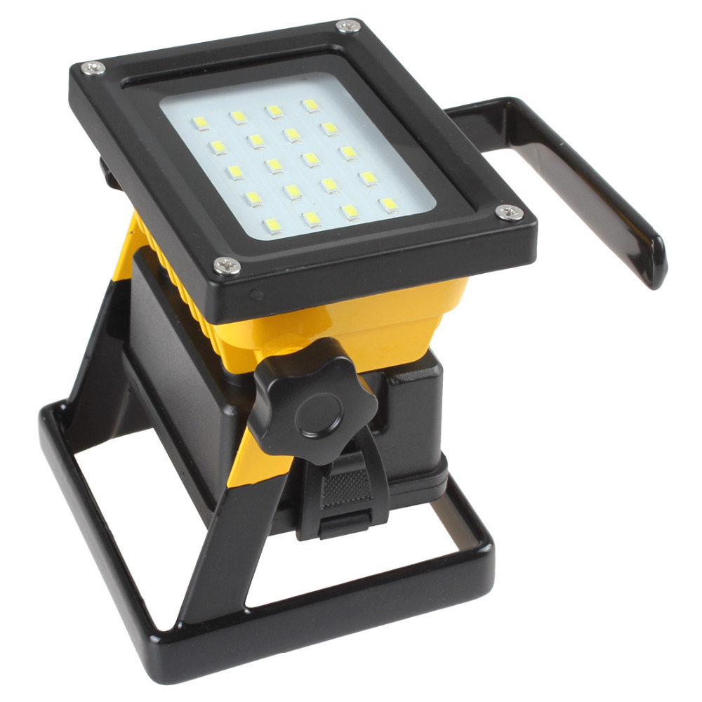 super bright 3-mode waterproof led rechargeable floodlight 20 smd leds outdoor portable flood light camping lamp + ac adapter