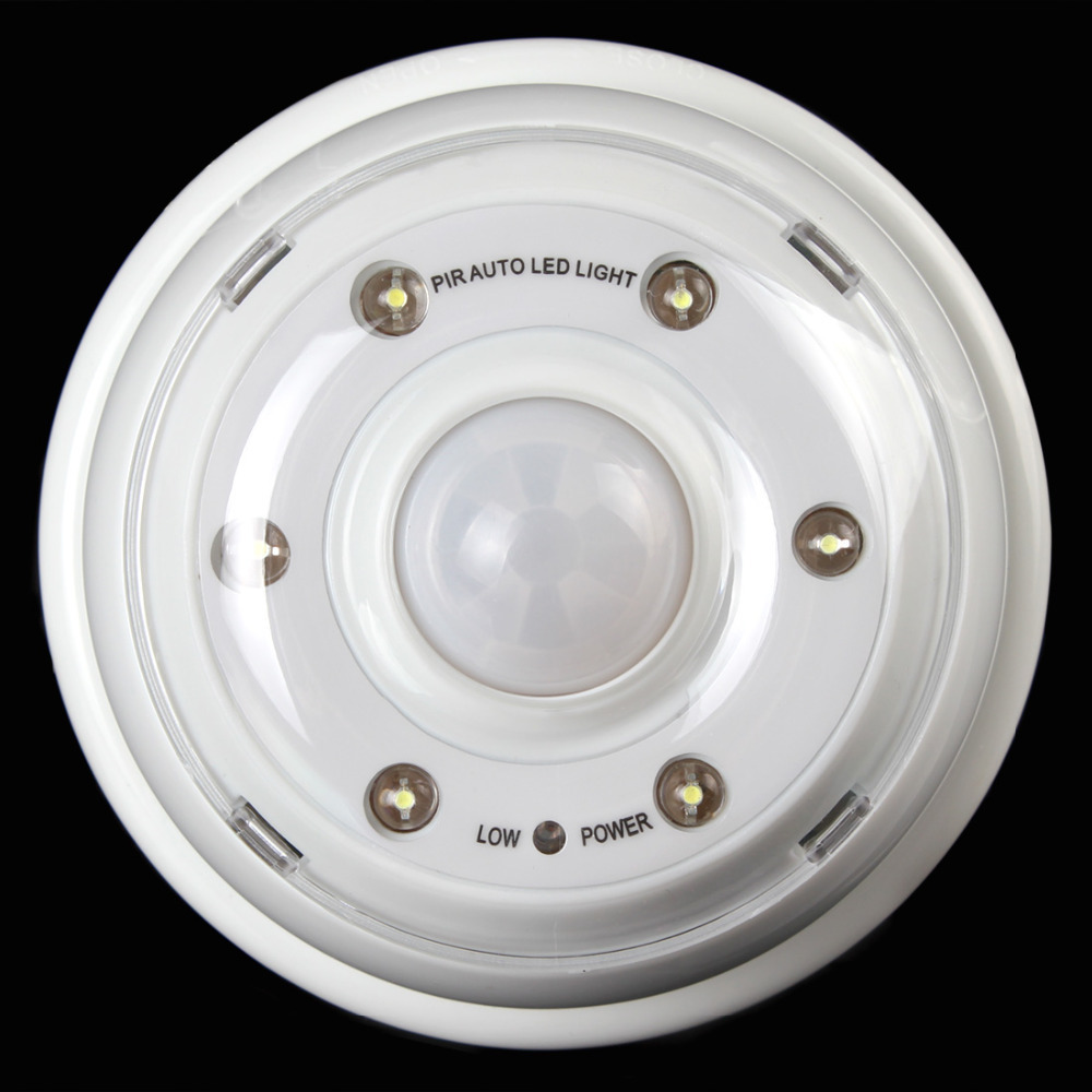 wireless infrared 6 led auto pir motion sensor light lamp battery powered night light with adjustable brightness & lighting time