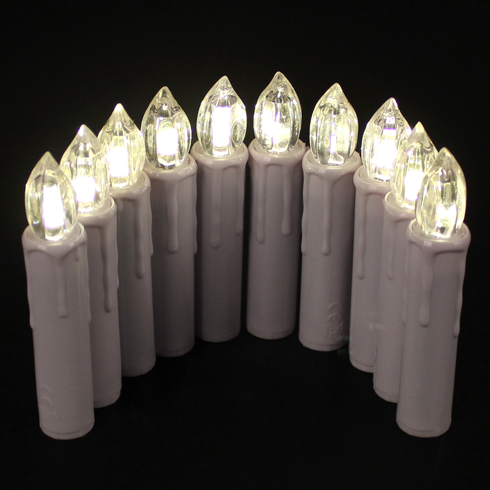 10pcs/set christmas tree led candles lights battery operated for new year christmas decoration + wireless remote control