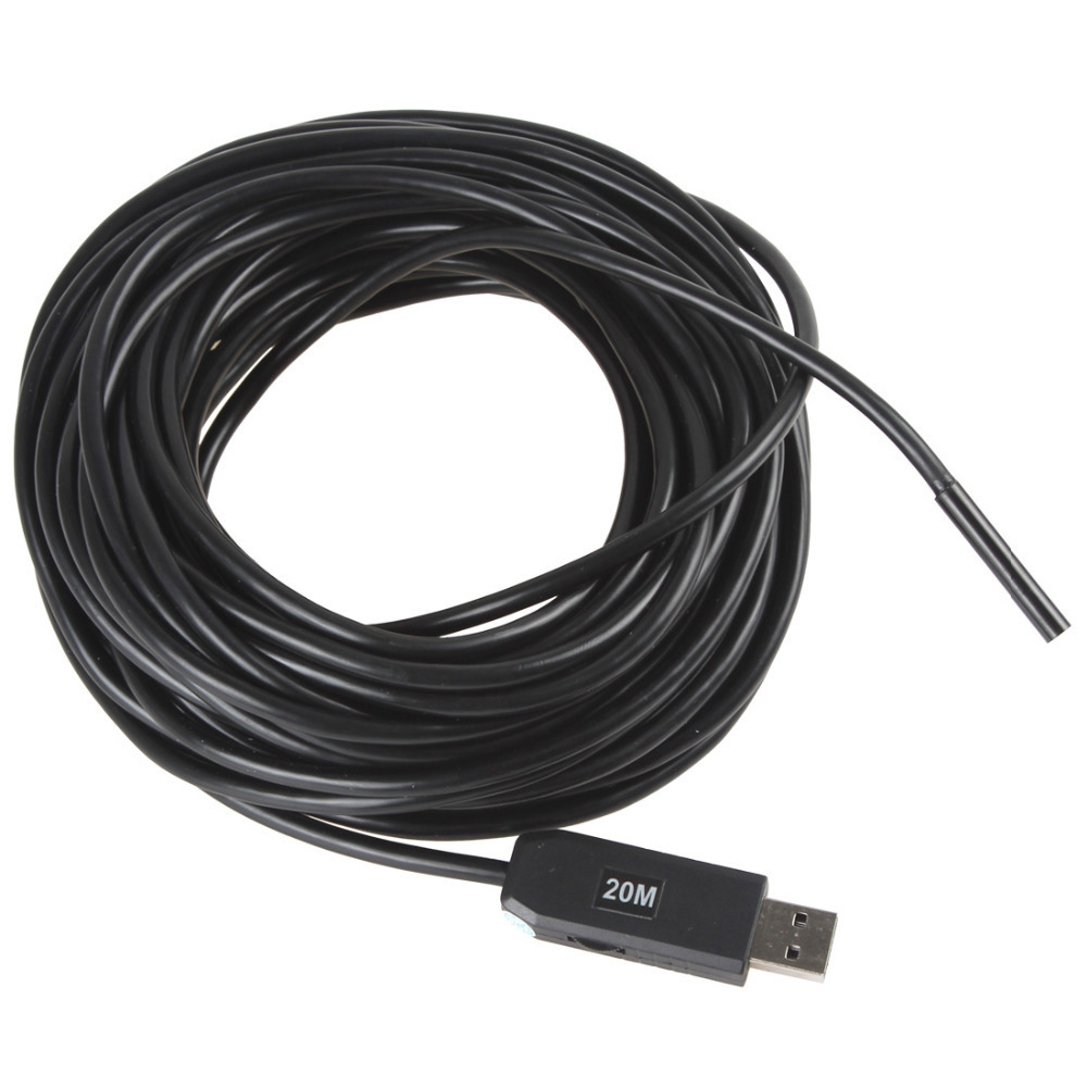 20m waterproof mini usb endoscope inspection camera 6 white leds 1/9 cmos 5.5mm lens mini borescope snake tube camera with p2p