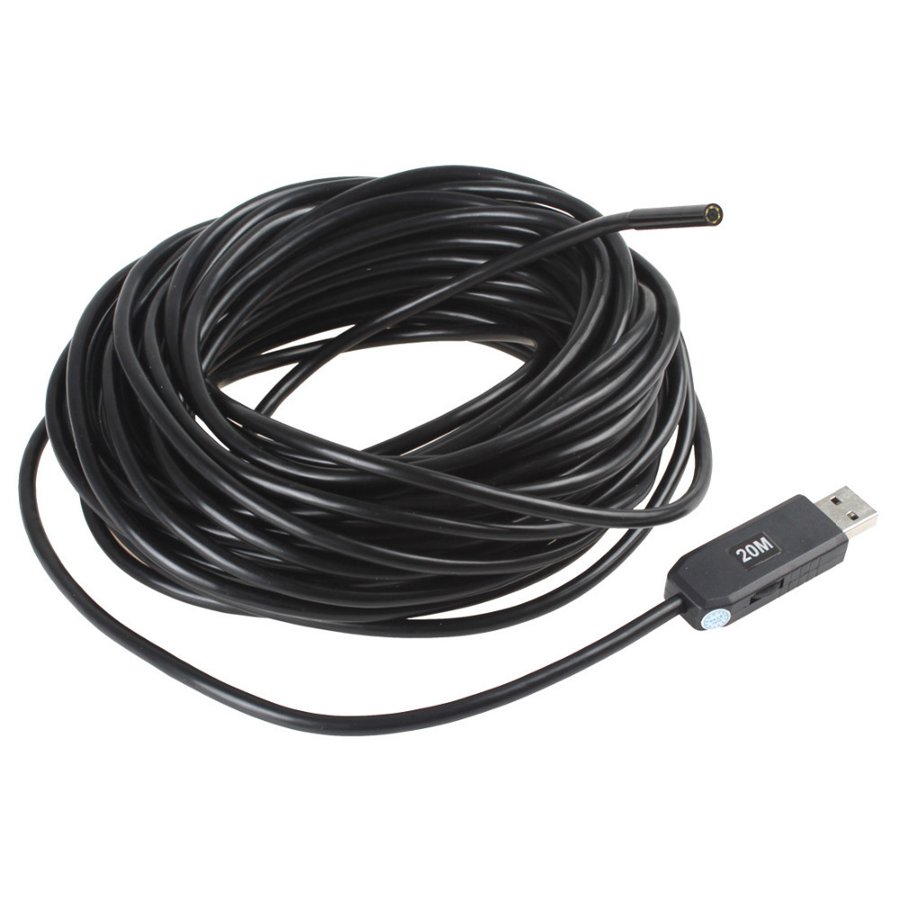 20m waterproof mini usb endoscope inspection camera 6 white leds 1/9 cmos 5.5mm lens mini borescope snake tube camera with p2p