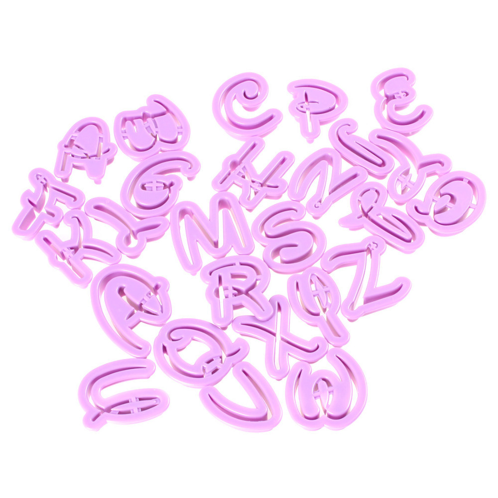 26pcs funky uppercase purple alphabet cake letters cutters plastic fondant cookie cutters set fondant letter moulds mold