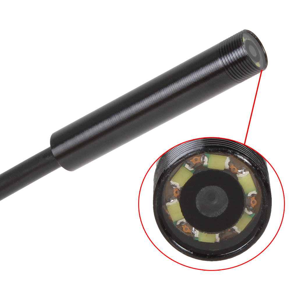 5m super mini usb endoscope 7mm dia waterproof 1/6 cmos hd 6 led borescope snake tube inspection camera