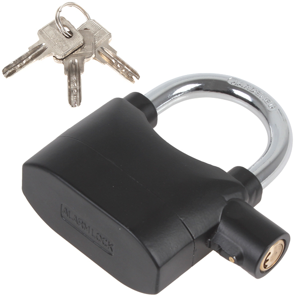 black waterproof siren alarm padlock alarm lock for motorcycle bike bicycle perfect security with 110db alarm pad locks