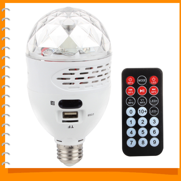 colorful rotating usb led bulb speaker mini e27 led light lamp speaker for decorating support mp3 player fm tf card + remote colorful rotating usb led bulb speaker mini e27 led light lamp speaker for decorating support mp3 player fm tf card + remote