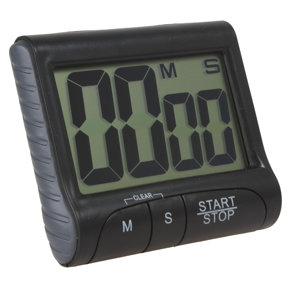 magnetic large lcd screen digital kitchen timer alarm magnet countdown cooking timer count up / down ( white / black )