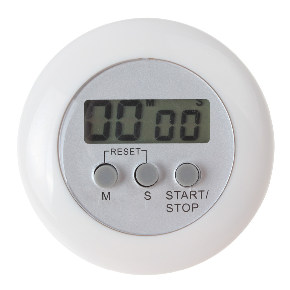 white lcd digital cooking kitchen timer alarmer calculagraph countdown clock stop watch with an easy-to-read