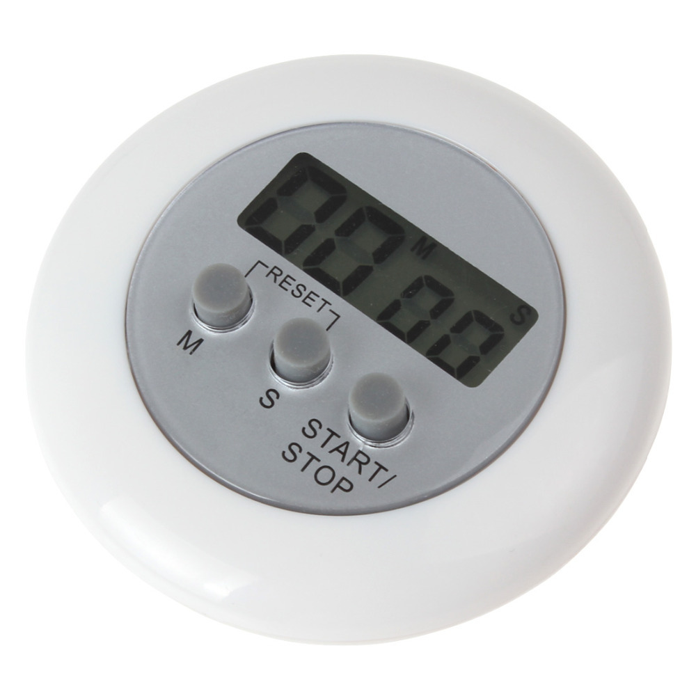 white lcd digital cooking kitchen timer alarmer calculagraph countdown clock stop watch with an easy-to-read