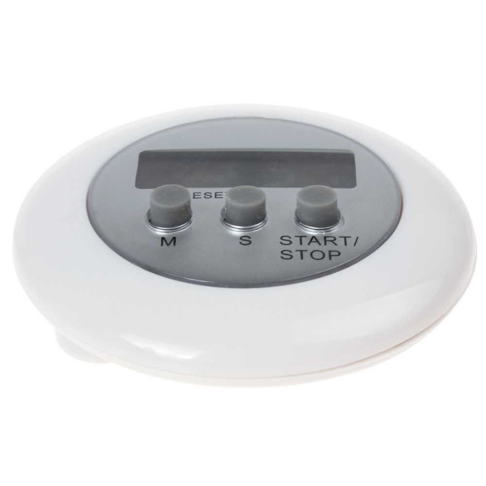 white lcd digital cooking kitchen timer alarmer calculagraph countdown clock stop watch with an easy-to-read