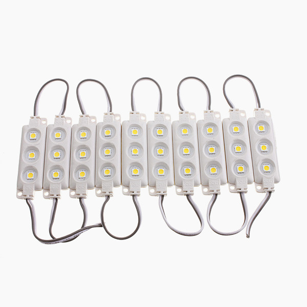 10pcs/set waterproof ip68 5050 smd 3 led module injection molding light strip lamp warm white pure white dc12v
