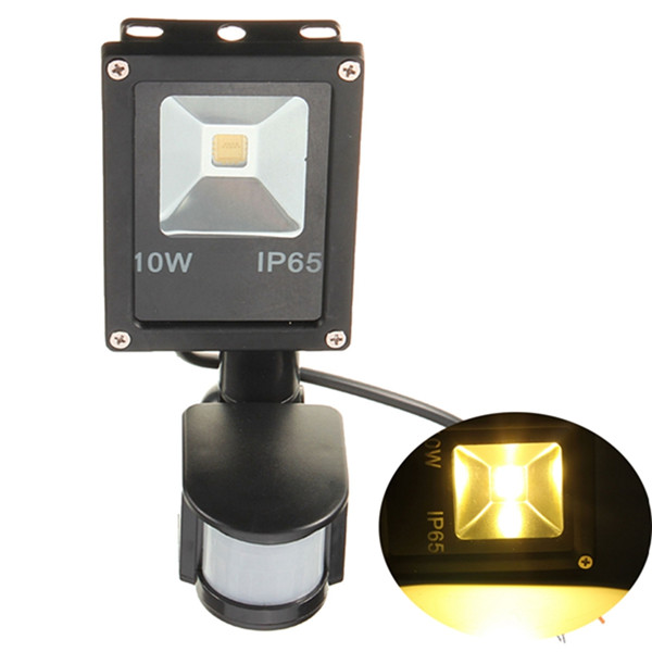 10w pir motion sensor led wash light floodlight spotlight ip65 outdoor lighting lamp white warm white ac/dc12v